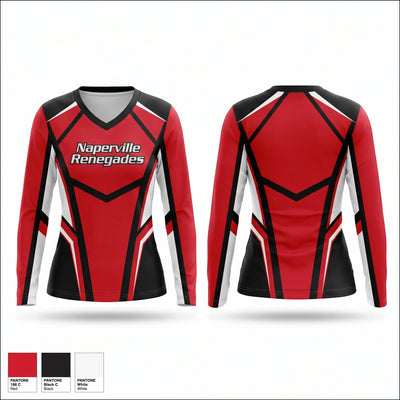 Naperville Renegades Women's Long Sleeve V-neck Shirt - 1