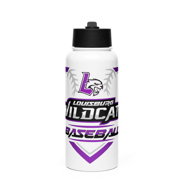 Louisburg Wildcats Stainless Steel Water Bottle with a Straw Lid
