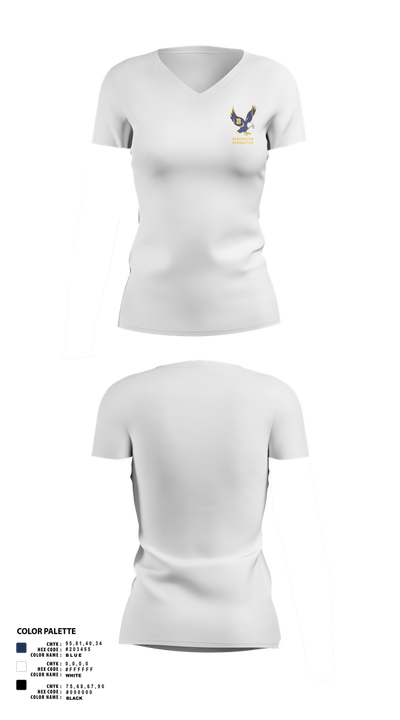 Barrington High School Gymnastics 6144044 Women's Short Sleeve V-neck Shirt - 24