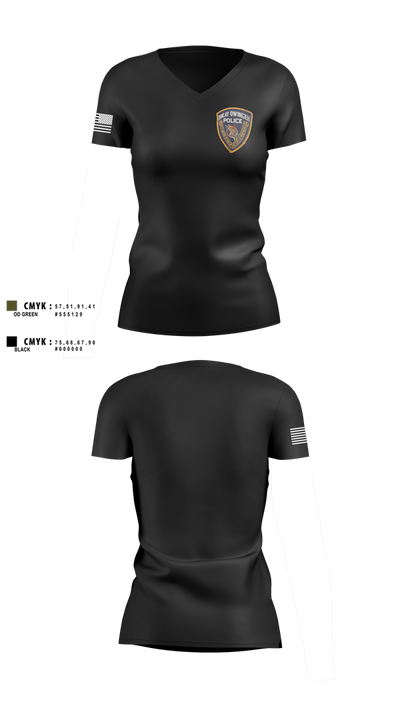 Ohkay Owingeh police 347501 Women's Short Sleeve V-neck Shirt - 1