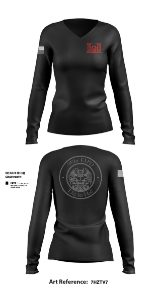 Womens Long Sleeve Vneck Shirt, 351st EUD, , Teamtime, Team time, sublimation, custom sports apparel, team uniforms, spirit wear, spiritwear, sports uniforms, custom shirts, team store, custom team store, fundraiser sports, apparel fundraiser