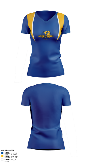 Womens Short Sleeve Vneck Shirt, Quick Striders, Track & Field, Teamtime, Team time, sublimation, custom sports apparel, team uniforms, spirit wear, spiritwear, sports uniforms, custom shirts, team store, custom team store, fundraiser sports, apparel fundraiser