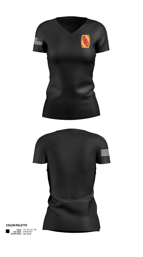 Womens Short Sleeve Vneck Shirt, 69 Air Defense Artillery Brigade, Army, Teamtime, Team time, sublimation, custom sports apparel, team uniforms, spirit wear, spiritwear, sports uniforms, custom shirts, team store, custom team store, fundraiser sports, apparel fundraiser