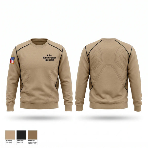 Crew Neck Sweatshirt, 6 Bn 52nd Aviation Regiment, Army, Teamtime, Team time, sublimation, custom sports apparel, team uniforms, spirit wear, spiritwear, sports uniforms, custom shirts, team store, custom team store, fundraiser sports, apparel fundraiser