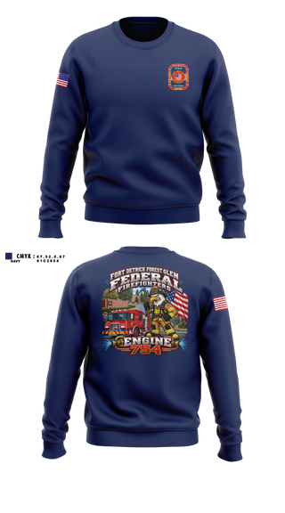 Crew Neck Sweatshirt, Fort Detrick Forest Glen Federal Firefighters, Fire Department, Teamtime, Team time, sublimation, custom sports apparel, team uniforms, spirit wear, spiritwear, sports uniforms, custom shirts, team store, custom team store, fundraiser sports, apparel fundraiser
