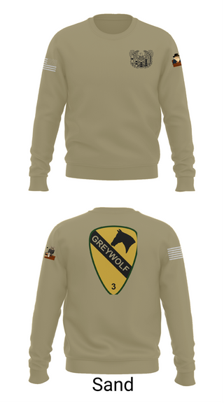 Crew Neck Sweatshirt, 1st cav Div 3abct, , Teamtime, Team time, sublimation, custom sports apparel, team uniforms, spirit wear, spiritwear, sports uniforms, custom shirts, team store, custom team store, fundraiser sports, apparel fundraiser