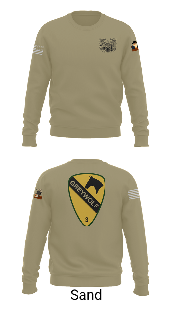 Crew Neck Sweatshirt, 1st cav Div 3abct, , Teamtime, Team time, sublimation, custom sports apparel, team uniforms, spirit wear, spiritwear, sports uniforms, custom shirts, team store, custom team store, fundraiser sports, apparel fundraiser