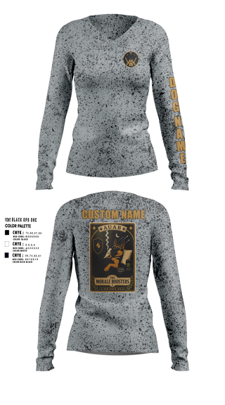 Womens Long Sleeve Vneck Shirt, 633 SFS K9, Air Force, Teamtime, Team time, sublimation, custom sports apparel, team uniforms, spirit wear, spiritwear, sports uniforms, custom shirts, team store, custom team store, fundraiser sports, apparel fundraiser