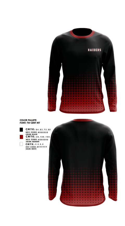 Long Sleeve Performance Shirt, Raiders, Cheer, Teamtime, Team time, sublimation, custom sports apparel, team uniforms, spirit wear, spiritwear, sports uniforms, custom shirts, team store, custom team store, fundraiser sports, apparel fundraiser