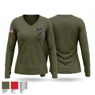 Womens Long Sleeve Vneck Shirt, SORT, Police, Teamtime, Team time, sublimation, custom sports apparel, team uniforms, spirit wear, spiritwear, sports uniforms, custom shirts, team store, custom team store, fundraiser sports, apparel fundraiser
