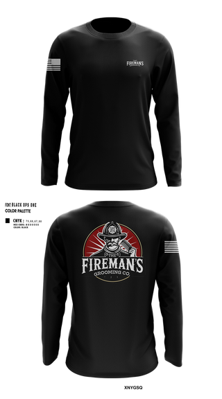 Long Sleeve Performance Shirt, The Fireman,s Grooming Co., , Teamtime, Team time, sublimation, custom sports apparel, team uniforms, spirit wear, spiritwear, sports uniforms, custom shirts, team store, custom team store, fundraiser sports, apparel fundraiser