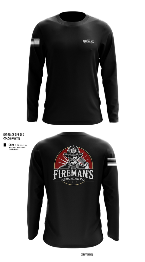 Long Sleeve Performance Shirt, The Fireman,s Grooming Co., , Teamtime, Team time, sublimation, custom sports apparel, team uniforms, spirit wear, spiritwear, sports uniforms, custom shirts, team store, custom team store, fundraiser sports, apparel fundraiser