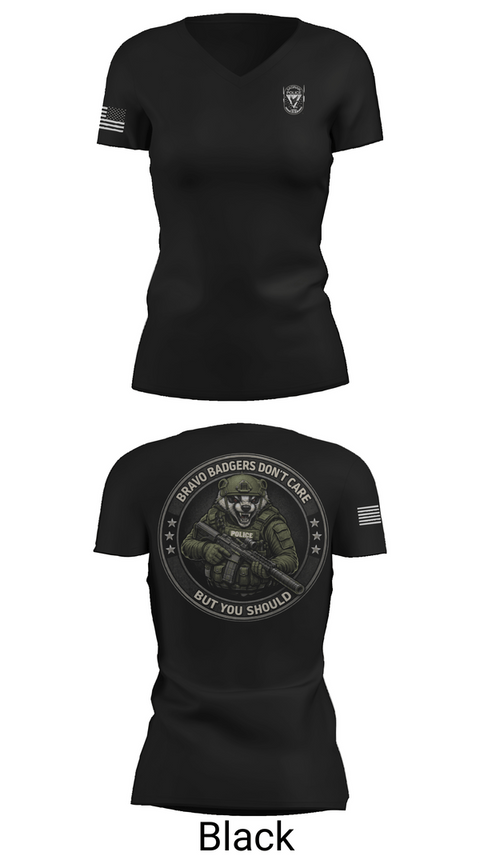 Womens Short Sleeve Vneck Shirt, Saginaw Police Emergency Services Team, Police, Teamtime, Team time, sublimation, custom sports apparel, team uniforms, spirit wear, spiritwear, sports uniforms, custom shirts, team store, custom team store, fundraiser sports, apparel fundraiser
