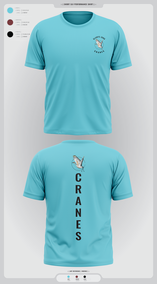 Short Sleeve Performance Shirt, Cranes, Spirit Store, Teamtime, Team time, sublimation, custom sports apparel, team uniforms, spirit wear, spiritwear, sports uniforms, custom shirts, team store, custom team store, fundraiser sports, apparel fundraiser