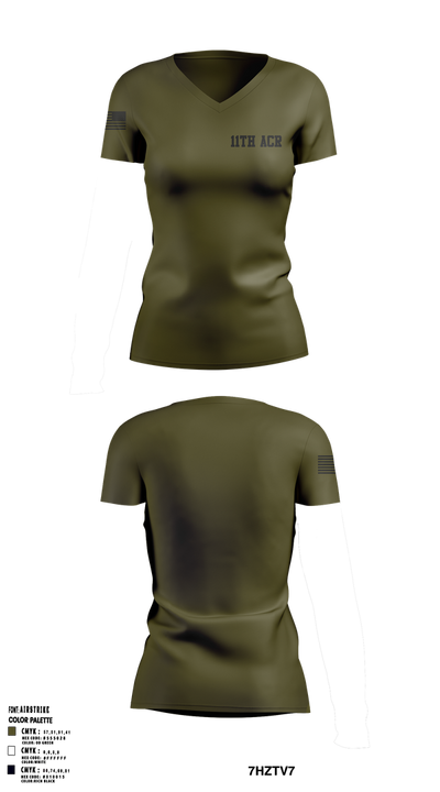 11th ACR 49597548 Women's Short Sleeve V-neck Shirt - 1