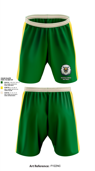 Seattle Eagles 62196760 Athletic Shorts With Pockets - 1