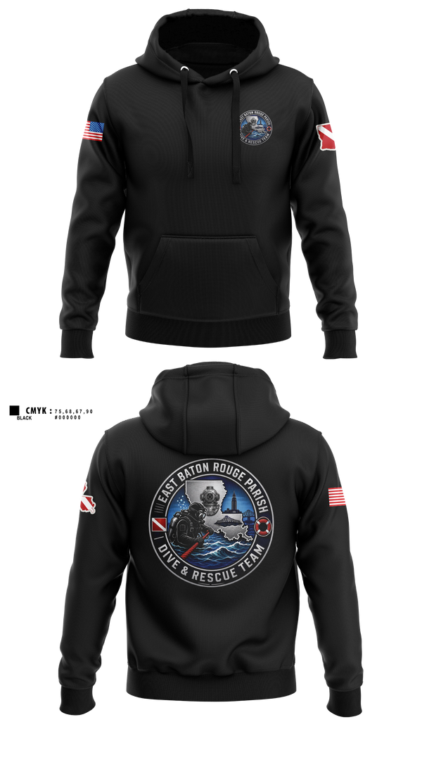 Hoodie, East Baton Rouge Parish Dive & Rescue Team, Fire Department, Teamtime, Team time, sublimation, custom sports apparel, team uniforms, spirit wear, spiritwear, sports uniforms, custom shirts, team store, custom team store, fundraiser sports, apparel fundraiser