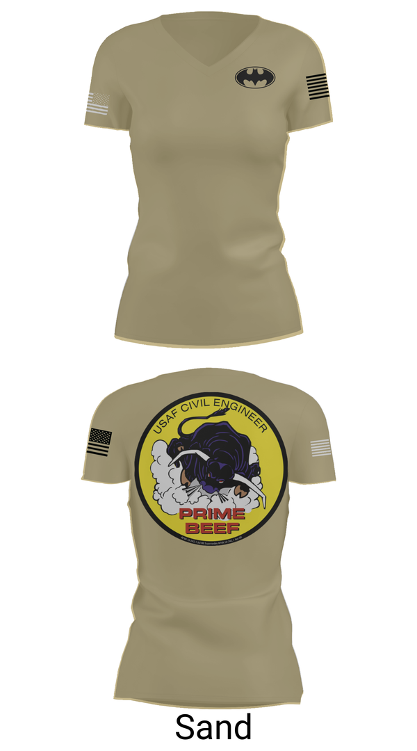 Womens Short Sleeve Vneck Shirt, 185th CES, Navy, Teamtime, Team time, sublimation, custom sports apparel, team uniforms, spirit wear, spiritwear, sports uniforms, custom shirts, team store, custom team store, fundraiser sports, apparel fundraiser