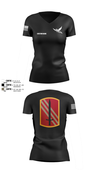 Womens Short Sleeve Vneck Shirt, 196th BDE SIG CO, , Teamtime, Team time, sublimation, custom sports apparel, team uniforms, spirit wear, spiritwear, sports uniforms, custom shirts, team store, custom team store, fundraiser sports, apparel fundraiser
