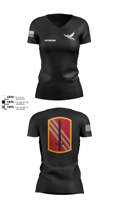 196th BDE SIG CO 21636857 Women's Short Sleeve V-neck Shirt - 4