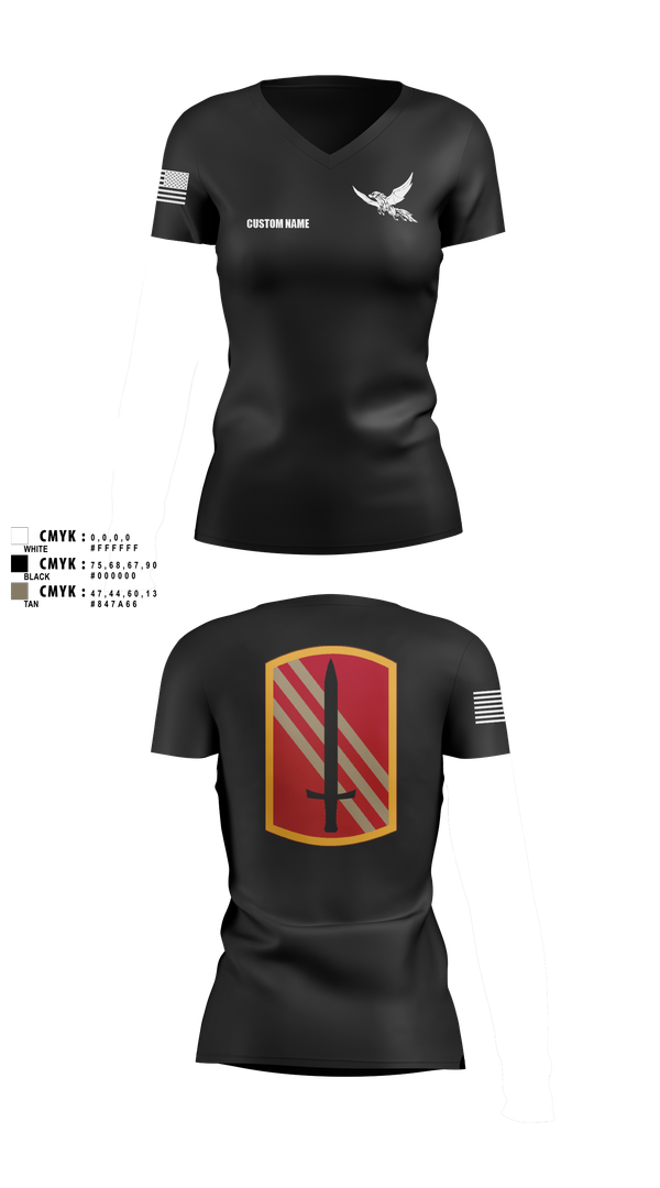 Womens Short Sleeve Vneck Shirt, 196th BDE SIG CO, , Teamtime, Team time, sublimation, custom sports apparel, team uniforms, spirit wear, spiritwear, sports uniforms, custom shirts, team store, custom team store, fundraiser sports, apparel fundraiser