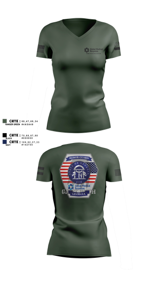 Womens Short Sleeve Vneck Shirt, GMR Georgia Honor Guard, EMS/EMT, Teamtime, Team time, sublimation, custom sports apparel, team uniforms, spirit wear, spiritwear, sports uniforms, custom shirts, team store, custom team store, fundraiser sports, apparel fundraiser