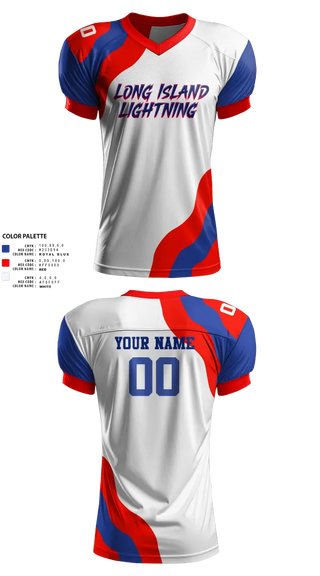Football Jersey, LI LIGHTNING, , Teamtime, Team time, sublimation, custom sports apparel, team uniforms, spirit wear, spiritwear, sports uniforms, custom shirts, team store, custom team store, fundraiser sports, apparel fundraiser