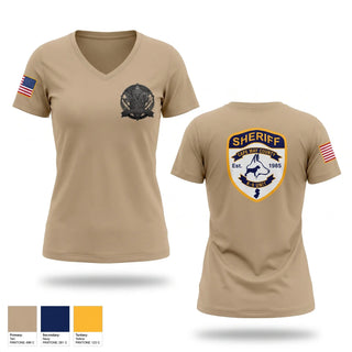 Womens Short Sleeve Vneck Shirt, CMCSO k9, Police, Teamtime, Team time, sublimation, custom sports apparel, team uniforms, spirit wear, spiritwear, sports uniforms, custom shirts, team store, custom team store, fundraiser sports, apparel fundraiser