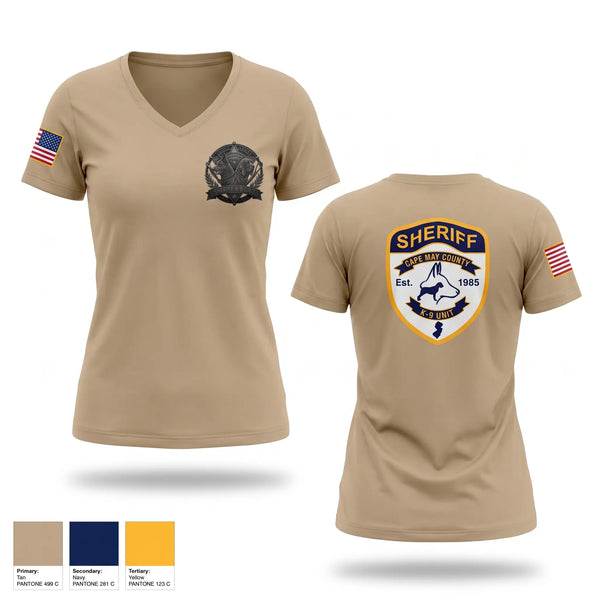 Womens Short Sleeve Vneck Shirt, CMCSO k9, Police, Teamtime, Team time, sublimation, custom sports apparel, team uniforms, spirit wear, spiritwear, sports uniforms, custom shirts, team store, custom team store, fundraiser sports, apparel fundraiser