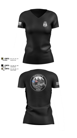 Womens Short Sleeve Vneck Shirt, D3 Violent Crimes Reduction Team, Police, Teamtime, Team time, sublimation, custom sports apparel, team uniforms, spirit wear, spiritwear, sports uniforms, custom shirts, team store, custom team store, fundraiser sports, apparel fundraiser