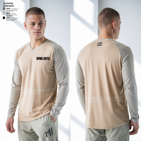 Womens Long Sleeve Vneck Shirt, VFMC ROTC, , Teamtime, Team time, sublimation, custom sports apparel, team uniforms, spirit wear, spiritwear, sports uniforms, custom shirts, team store, custom team store, fundraiser sports, apparel fundraiser