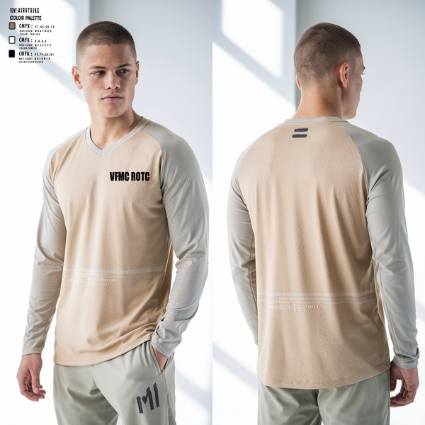 Womens Long Sleeve Vneck Shirt, VFMC ROTC, , Teamtime, Team time, sublimation, custom sports apparel, team uniforms, spirit wear, spiritwear, sports uniforms, custom shirts, team store, custom team store, fundraiser sports, apparel fundraiser