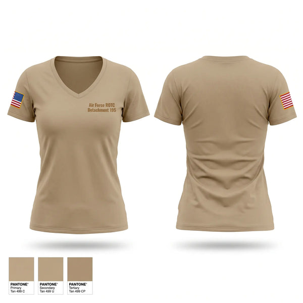 Womens Short Sleeve Vneck Shirt, Air Force ROTC Detachment 195, Air Force, Teamtime, Team time, sublimation, custom sports apparel, team uniforms, spirit wear, spiritwear, sports uniforms, custom shirts, team store, custom team store, fundraiser sports, apparel fundraiser