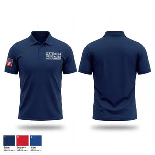 Short Sleeve Performance Polo, Station 54 Springwater Fire Department, Fire Department, Teamtime, Team time, sublimation, custom sports apparel, team uniforms, spirit wear, spiritwear, sports uniforms, custom shirts, team store, custom team store, fundraiser sports, apparel fundraiser