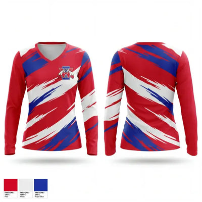 West High School Track & Field 22296758 Women's Long Sleeve V-neck Shirt - 1