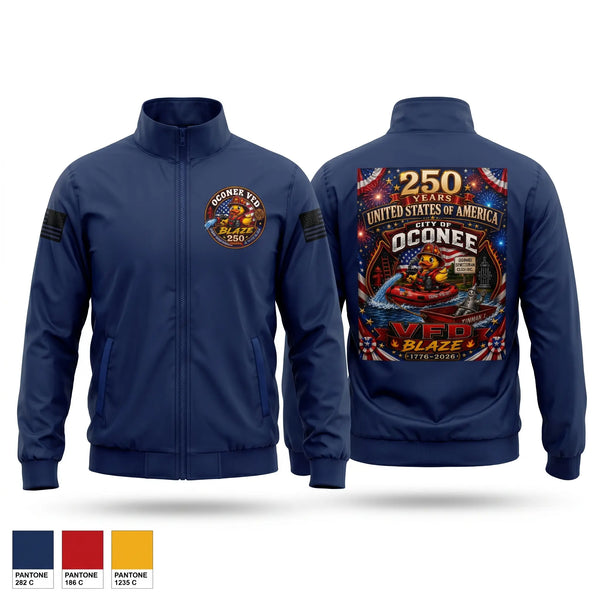Windbreaker, City of Oconee Volunteer Fire Department, Fire Department, Teamtime, Team time, sublimation, custom sports apparel, team uniforms, spirit wear, spiritwear, sports uniforms, custom shirts, team store, custom team store, fundraiser sports, apparel fundraiser