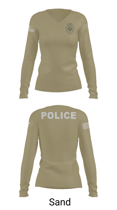 Bluffton PD 22287446 Women's Long Sleeve V-neck Shirt - 92