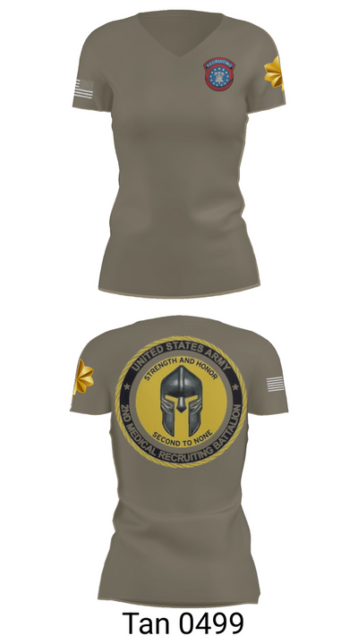 USAREC 88985751 Women's Short Sleeve V-neck Shirt - 68