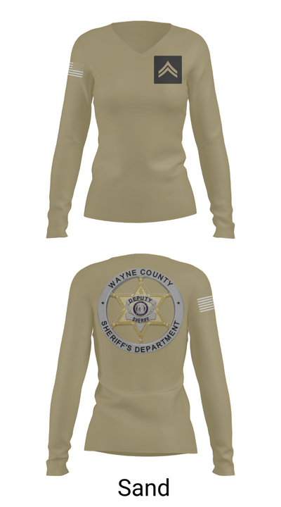 Wayne County Sheriff’s Department 8145507 Women's Long Sleeve V-neck Shirt - 92