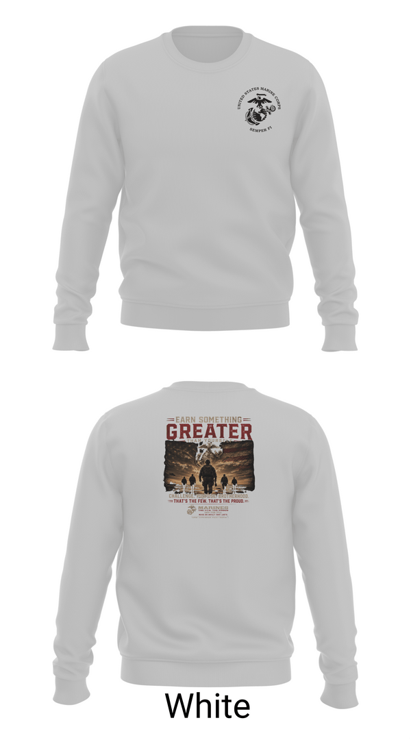 Crew Neck Sweatshirt, RSS MCDONOUGH, Marines, Teamtime, Team time, sublimation, custom sports apparel, team uniforms, spirit wear, spiritwear, sports uniforms, custom shirts, team store, custom team store, fundraiser sports, apparel fundraiser