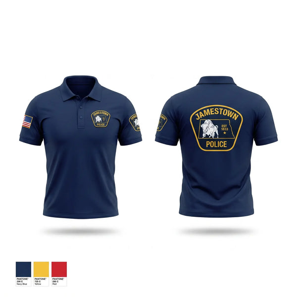 Short Sleeve Performance Polo, Jamestown Police Department, Police, Teamtime, Team time, sublimation, custom sports apparel, team uniforms, spirit wear, spiritwear, sports uniforms, custom shirts, team store, custom team store, fundraiser sports, apparel fundraiser