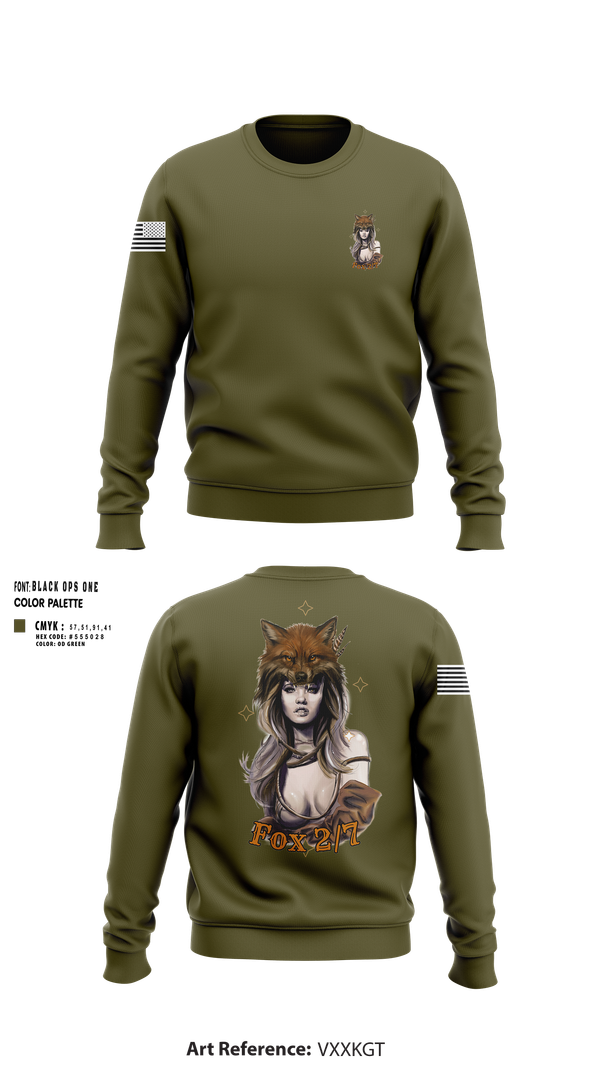 Crew Neck Sweatshirt, Fox 2/7, Marines, Teamtime, Team time, sublimation, custom sports apparel, team uniforms, spirit wear, spiritwear, sports uniforms, custom shirts, team store, custom team store, fundraiser sports, apparel fundraiser