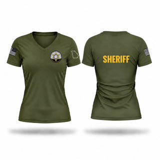 Womens Short Sleeve Vneck Shirt, Richmond County Sheriff’s Office, Police, Teamtime, Team time, sublimation, custom sports apparel, team uniforms, spirit wear, spiritwear, sports uniforms, custom shirts, team store, custom team store, fundraiser sports, apparel fundraiser