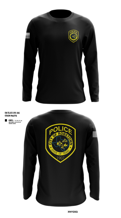 Robstown police department 66460807 Long Sleeve Performance Shirt 1