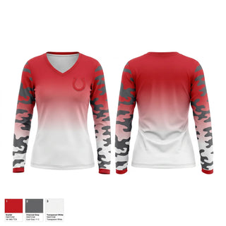 Womens Long Sleeve Vneck Shirt, Palmetto Mustangs, Wrestling, Teamtime, Team time, sublimation, custom sports apparel, team uniforms, spirit wear, spiritwear, sports uniforms, custom shirts, team store, custom team store, fundraiser sports, apparel fundraiser