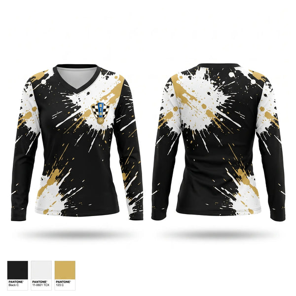 Womens Long Sleeve Vneck Shirt, BIB, Men's Soccer, Teamtime, Team time, sublimation, custom sports apparel, team uniforms, spirit wear, spiritwear, sports uniforms, custom shirts, team store, custom team store, fundraiser sports, apparel fundraiser