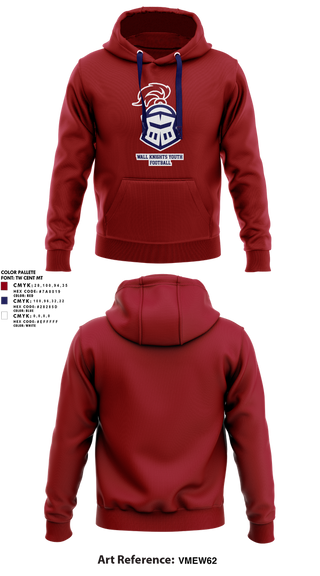 Hoodie, Wall Knights Youth Football, , Teamtime, Team time, sublimation, custom sports apparel, team uniforms, spirit wear, spiritwear, sports uniforms, custom shirts, team store, custom team store, fundraiser sports, apparel fundraiser