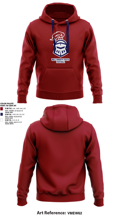 Wall Knights Youth Football 55266861 Hoodie - 2
