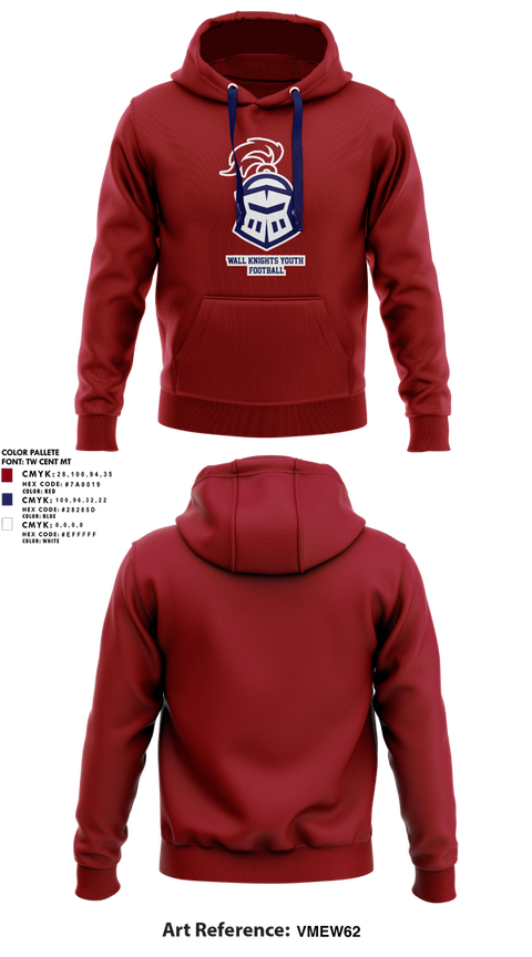 Hoodie, Wall Knights Youth Football, , Teamtime, Team time, sublimation, custom sports apparel, team uniforms, spirit wear, spiritwear, sports uniforms, custom shirts, team store, custom team store, fundraiser sports, apparel fundraiser
