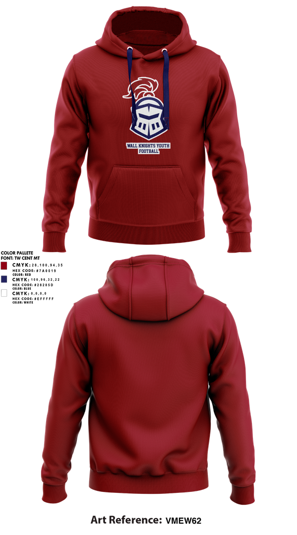 Hoodie, Wall Knights Youth Football, , Teamtime, Team time, sublimation, custom sports apparel, team uniforms, spirit wear, spiritwear, sports uniforms, custom shirts, team store, custom team store, fundraiser sports, apparel fundraiser